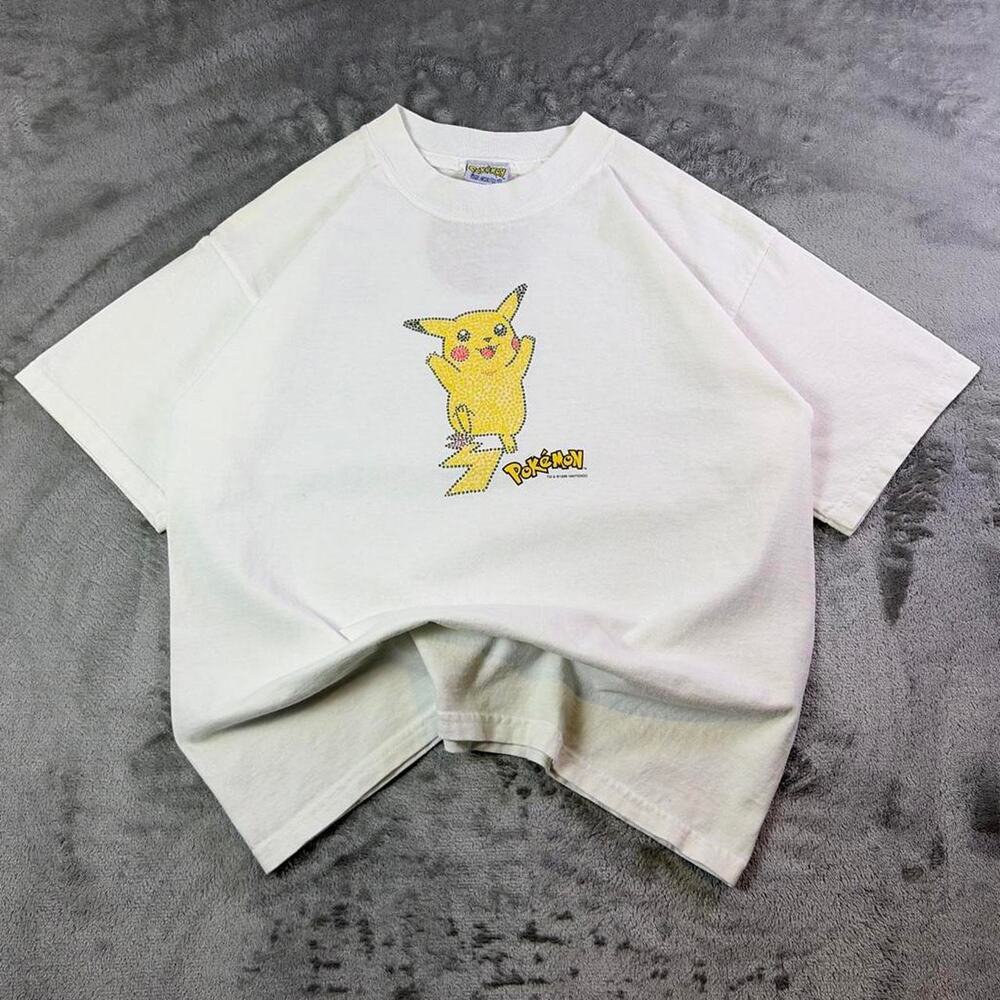 Rare Vintage 1999 Deadstock Grail Pikachu Pokémon Rhinestone Graphic T-shirt